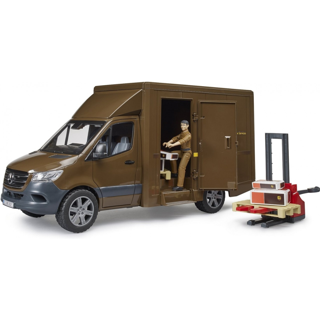 Спецтехніка Bruder автомобіль MB Sprinter кур'єр UPS з фігуркою та аксесуарами (02678) - зображення 5