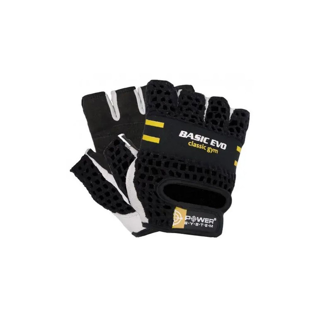 Рукавички для фітнесу Power System Basic EVO PS-2100 Black Yellow Line XL (PS_2100E_XL_Black/Yellow) - зображення 1