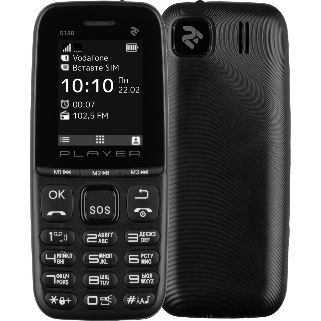 Мобільний телефон 2E S180 2021 Black (688130243377) - зображення 1