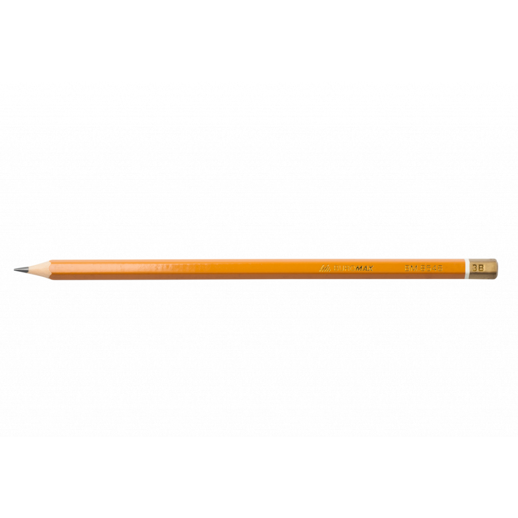 Олівець графітний Buromax Professional 3B без гумки Жовтий (BM.8546-12) - зображення 1