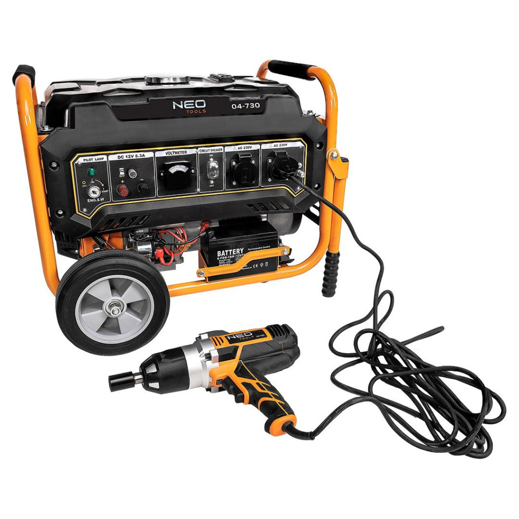 Генератор Neo Tools 230V, 1 фаза, 2.8/3kW, електростарт., AVR (04-730) - изображение 9