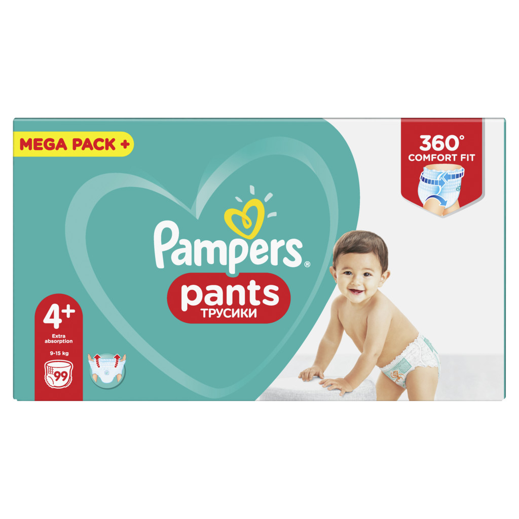 Підгузки Pampers трусики Pants Maxi Plus Розмір 4+ (9-15 кг), 99 шт (8001841133485) - зображення 2