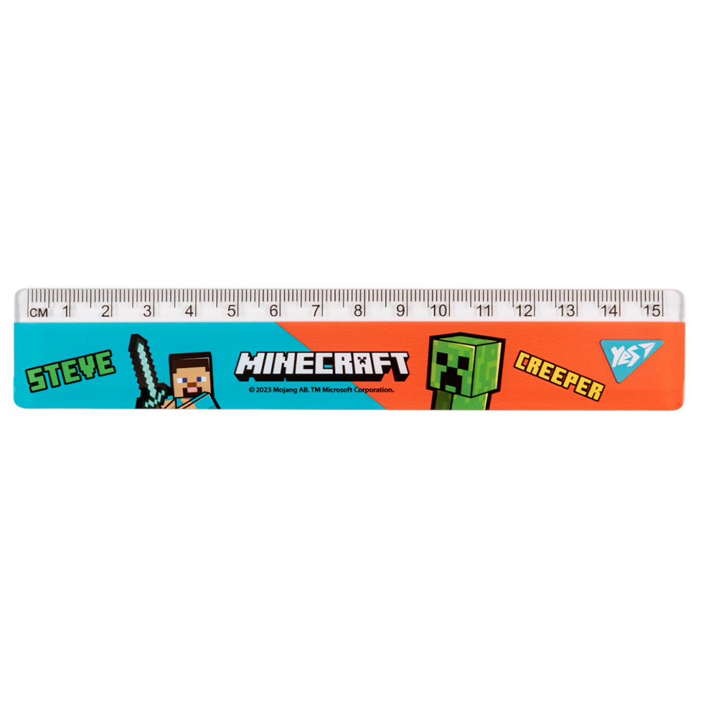 Лінійка Yes Minecraft блакитно-червона 15 см (370654) - зображення 2