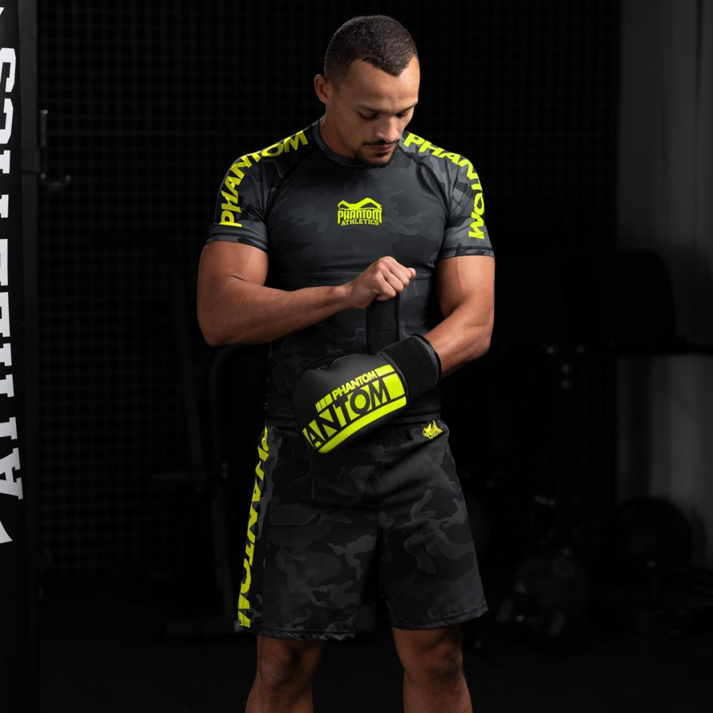 Боксерські рукавички Phantom APEX Elastic Neon Black/Yellow 14oz (PHBG2300-14) - зображення 7