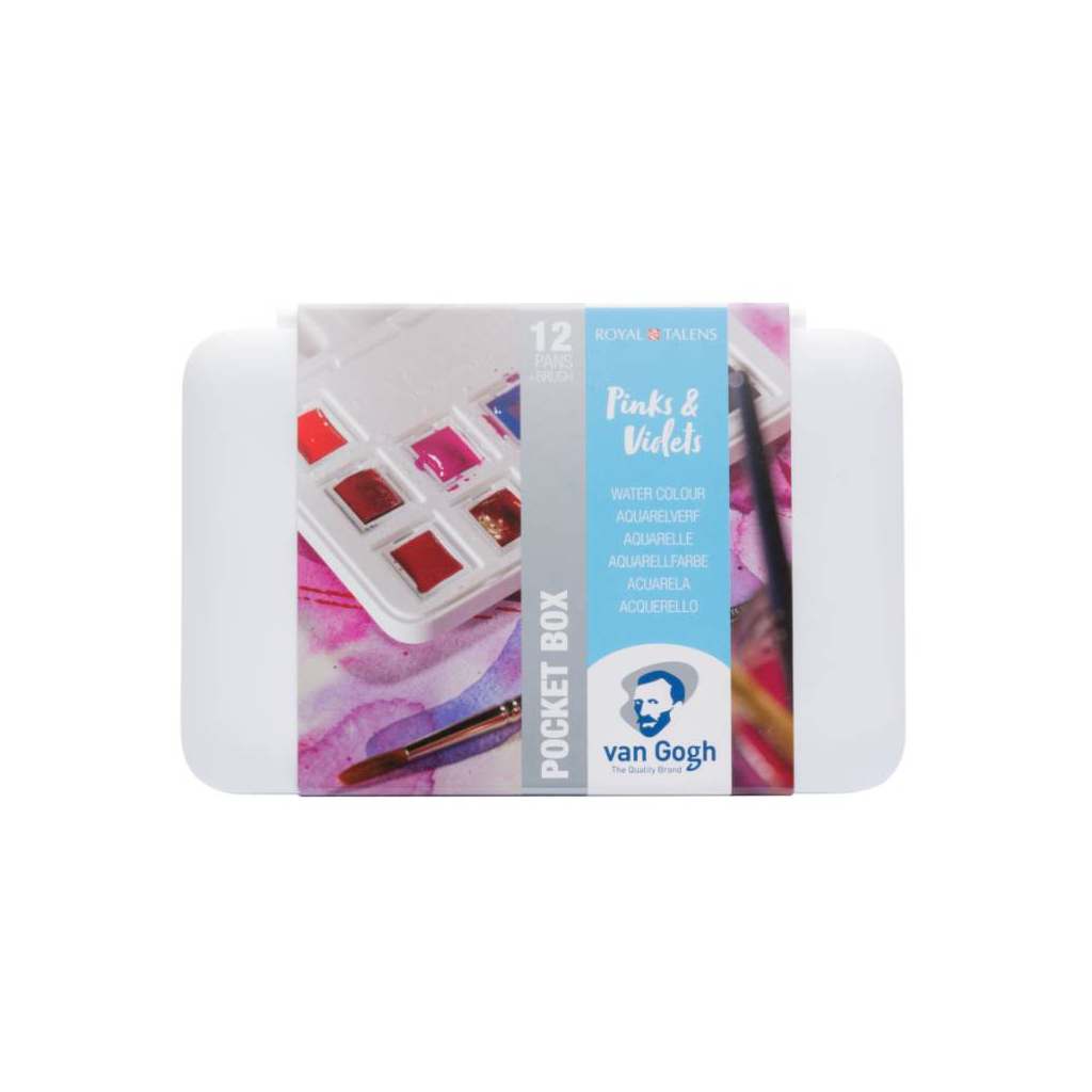 Акварельні фарби Royal Talens Van Gogh Pocket box Pinks & Violets 12 кольорів (8712079422813) - изображение 1