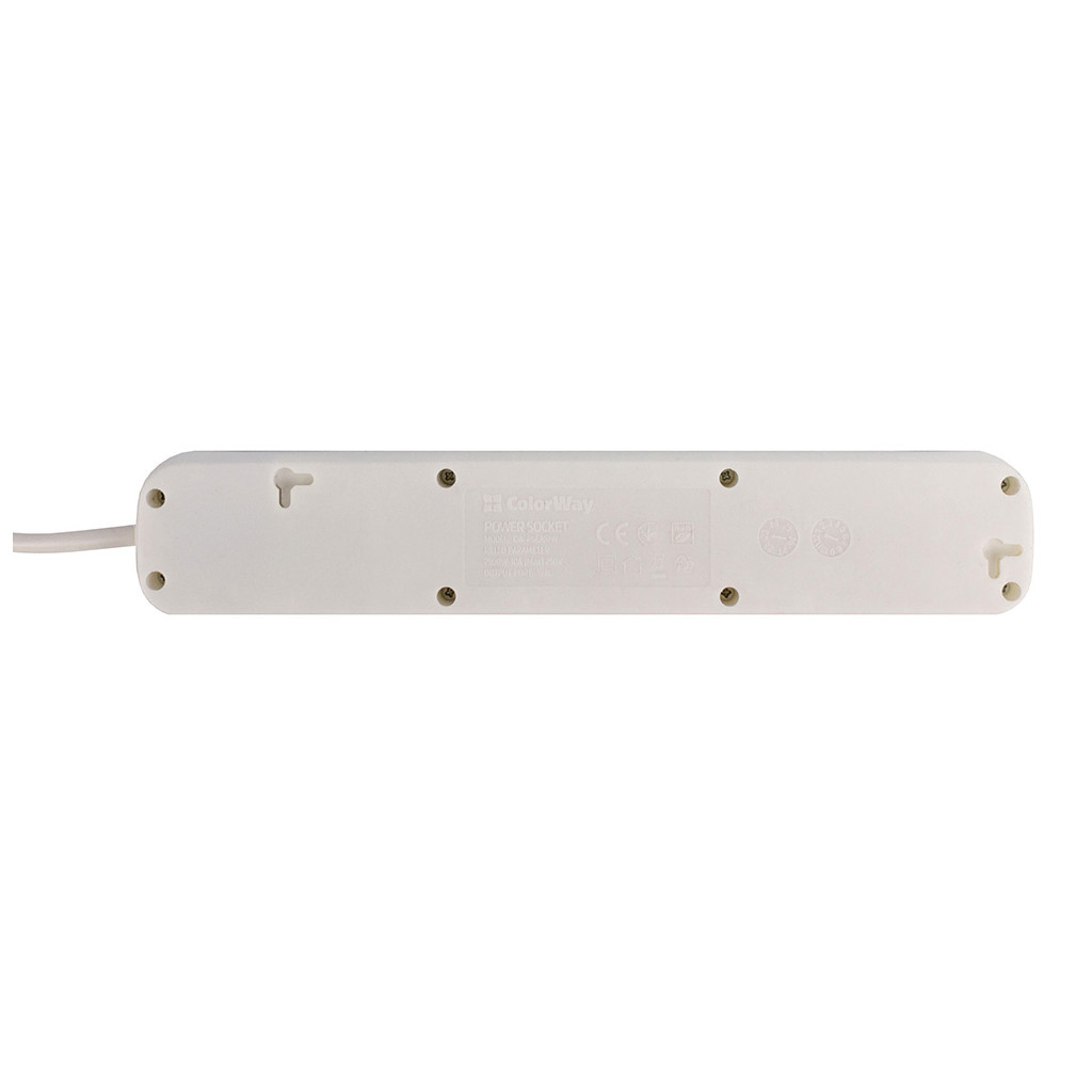Мережевий фільтр живлення ColorWay CW-PSEA52W, 5 розеток/ 2M white (CW-PSEA52W) - зображення 2