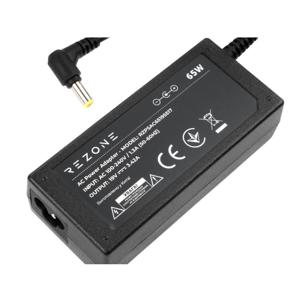 Блок живлення до ноутбуку Rezone ACER 65W 19V 3,42A 5.5*1.7 (RZPSAC65195517) - зображення 3