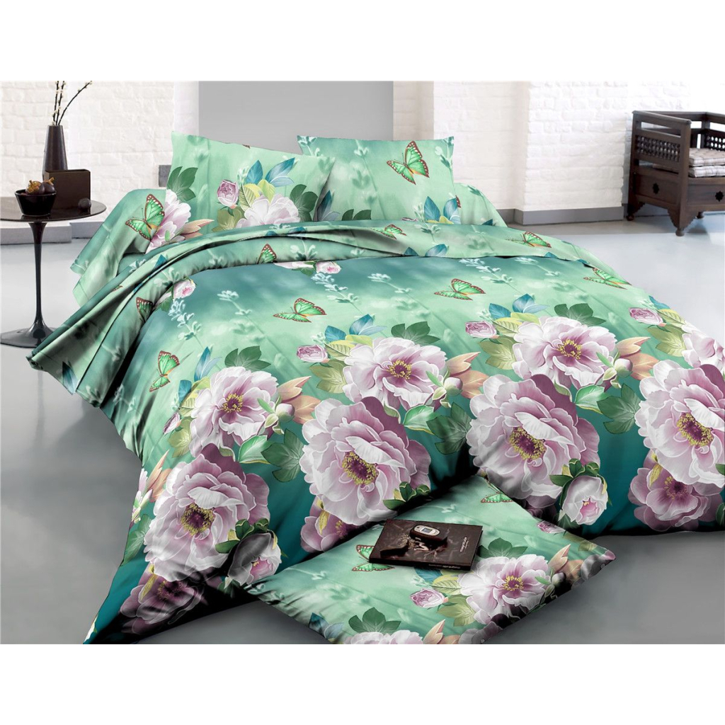Постільна білизна MirSon Сатин 22-1286 Wonderful flowers Сімейна (2200003595062) - зображення 1