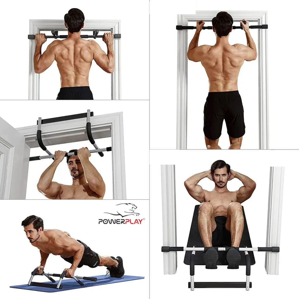 Турнік PowerPlay 4129 Pull Up Pro Black дверний багатофункціональний (PP_4129) - зображення 8