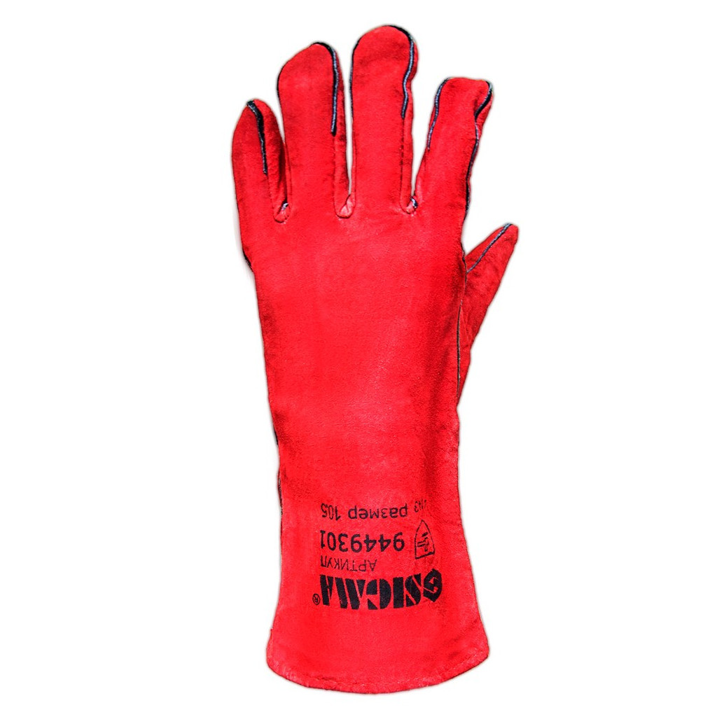 Захисні рукавиці Sigma краги зварювальника (червоні) (9449301) - зображення 2