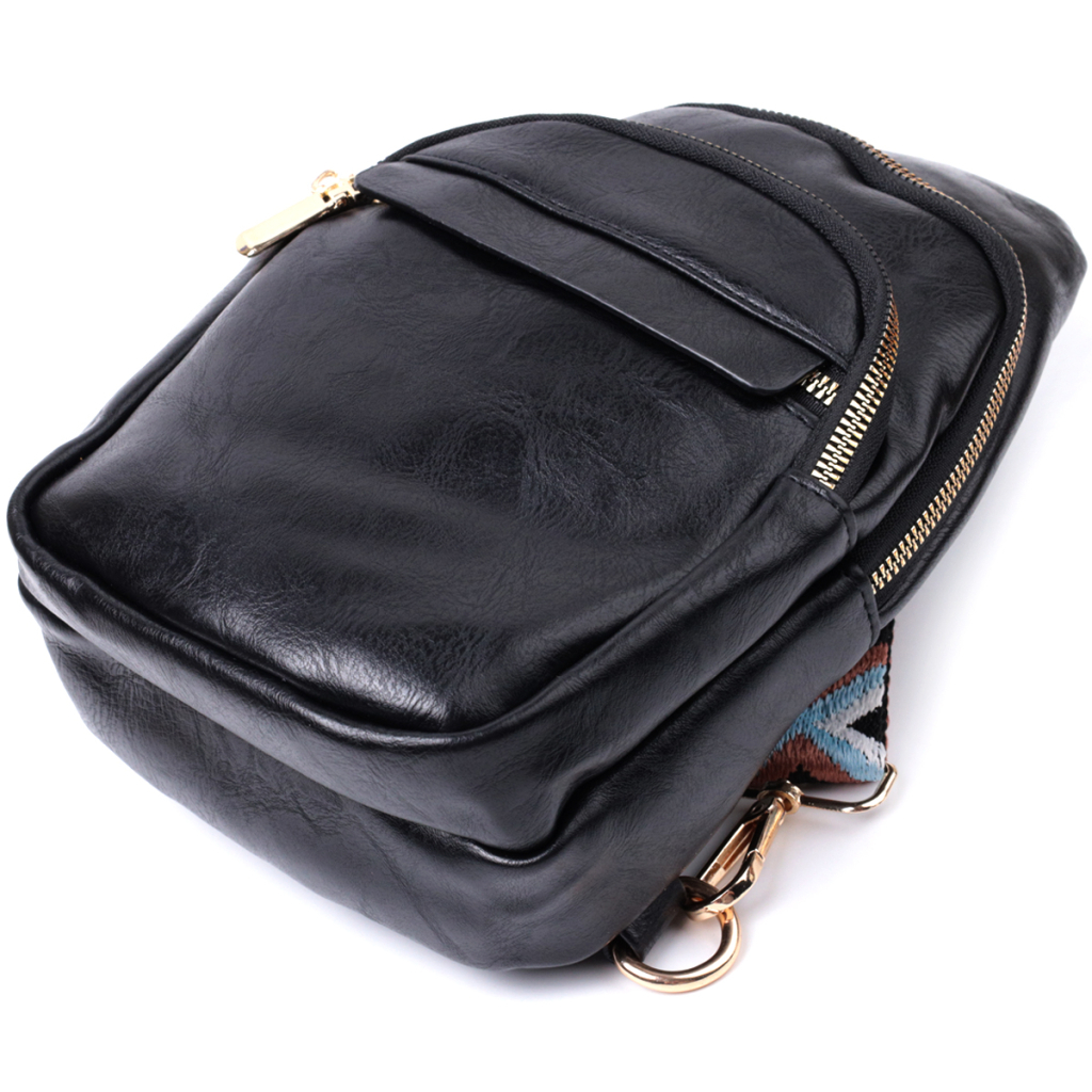 Сумка Vintage З гладкої екошкіри Чорна (22770) - зображення 6