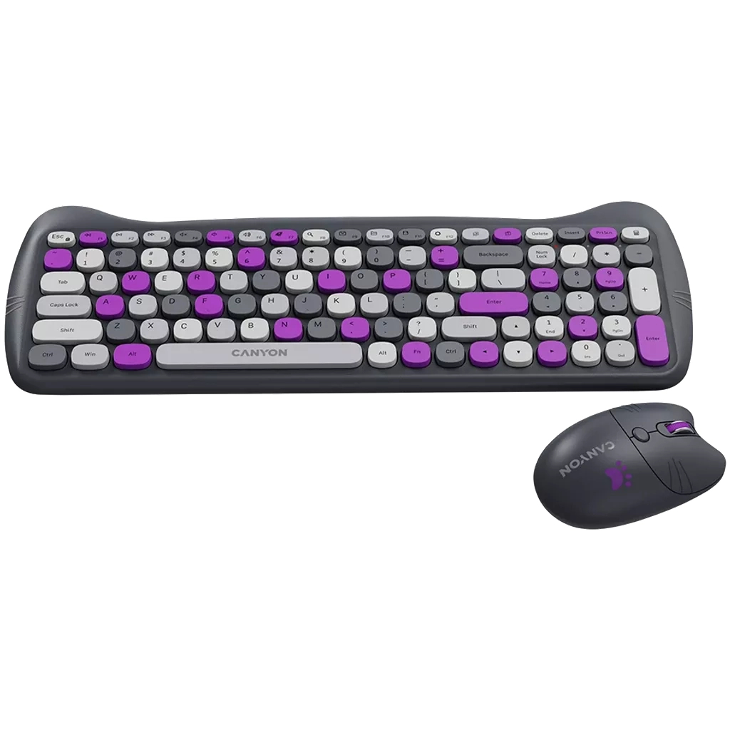 Комплект Canyon HSET-W6 Kitty Edition Wireless UA Violet (CNS-HSETW6VT) - зображення 3