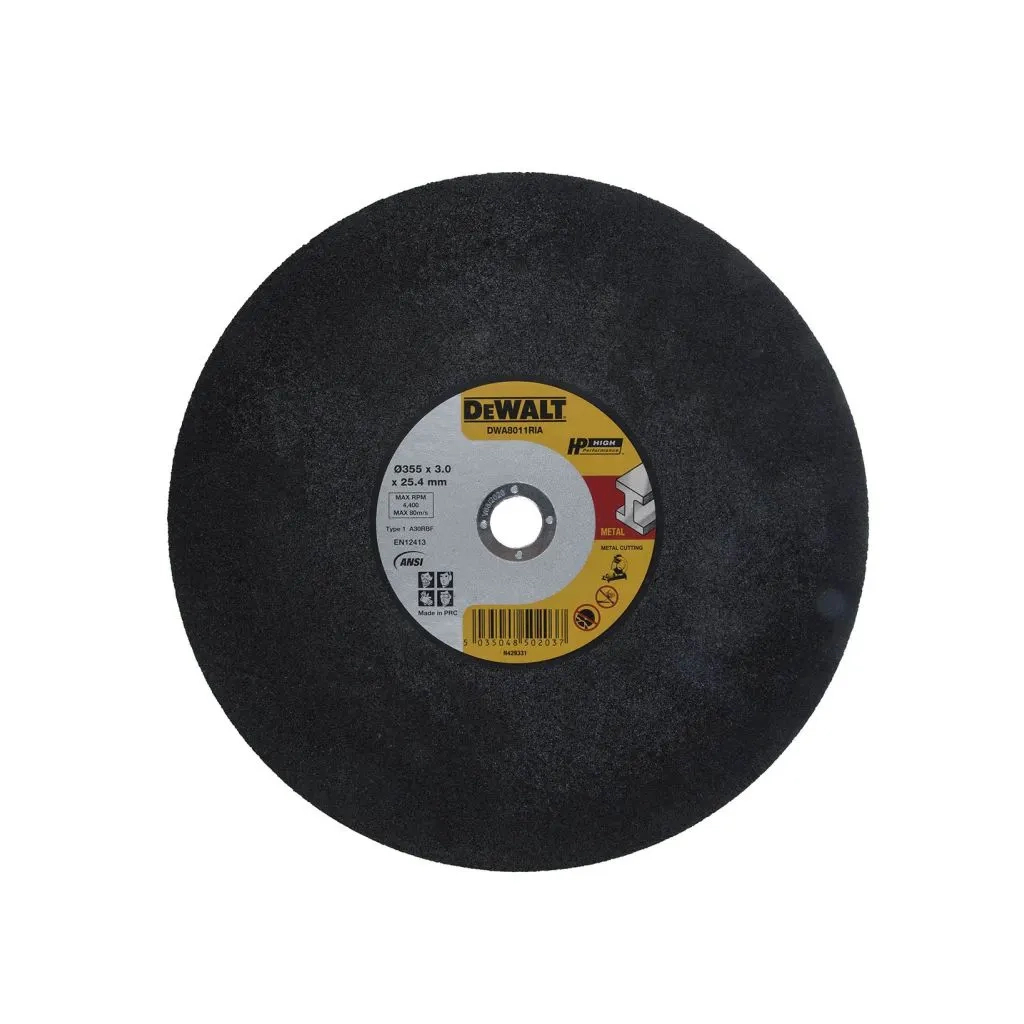 Круг відрізний DeWALT HIG PERFORMANCE, сталь/металеві труби та профілі/кольорові метали, 355х3х25.4 мм (DWA8011RIA) - зображення 1