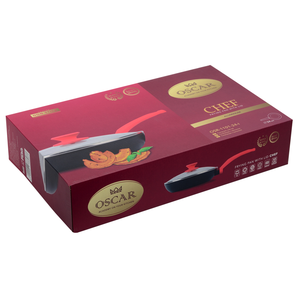 Сковорода Oscar Chef з кришкою 24 см (OSR-1101-24-l) - зображення 5