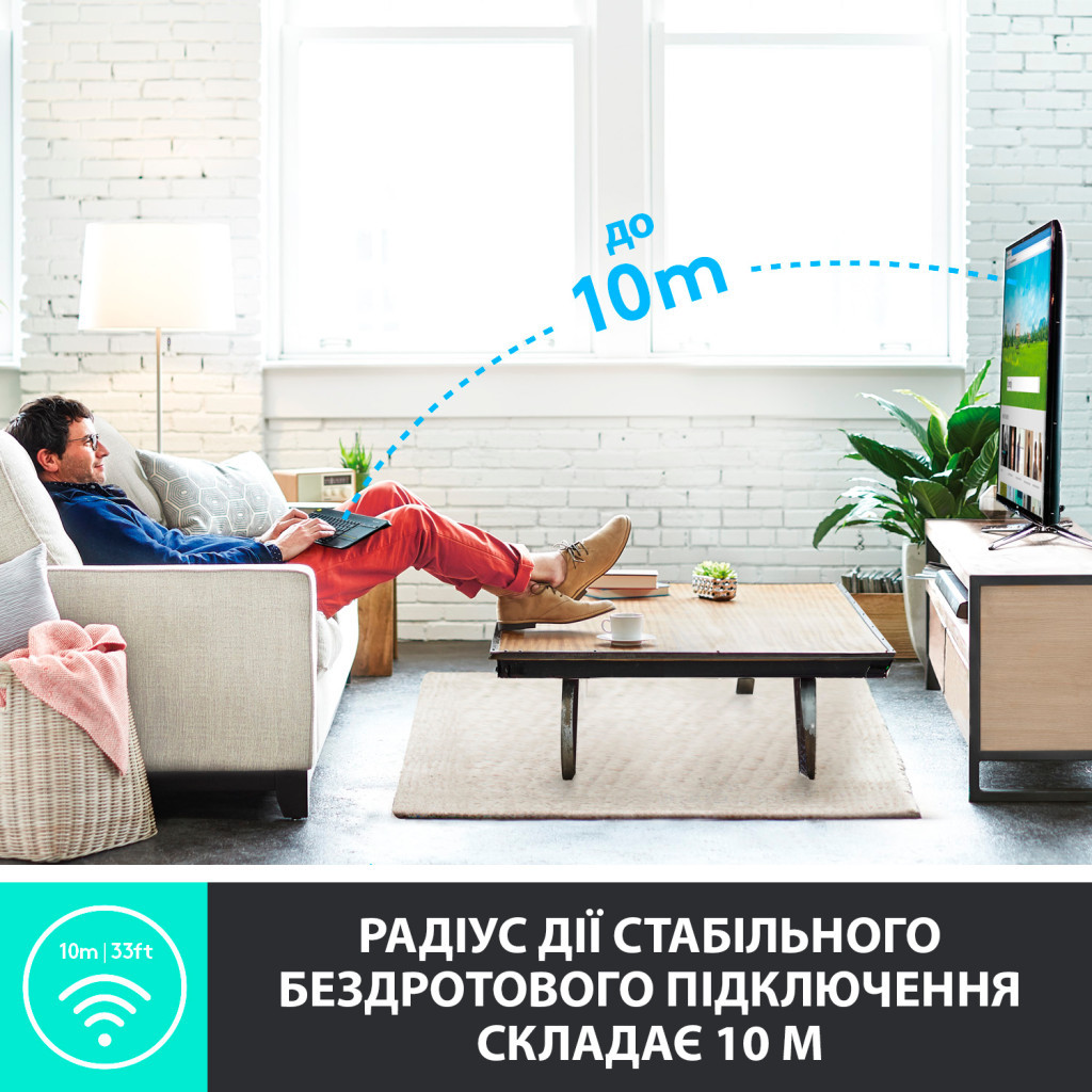 Клавіатура Logitech K400 Plus Touch Wireless UA White (920-007146) - зображення 3