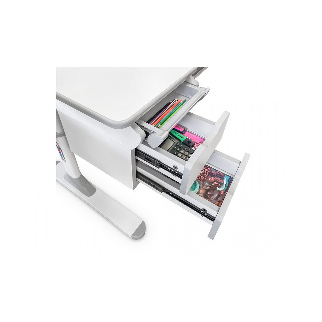 Парта Mealux Hamilton Multicolor Pink (BD-680 W/G MC+PN з полицею) - зображення 4