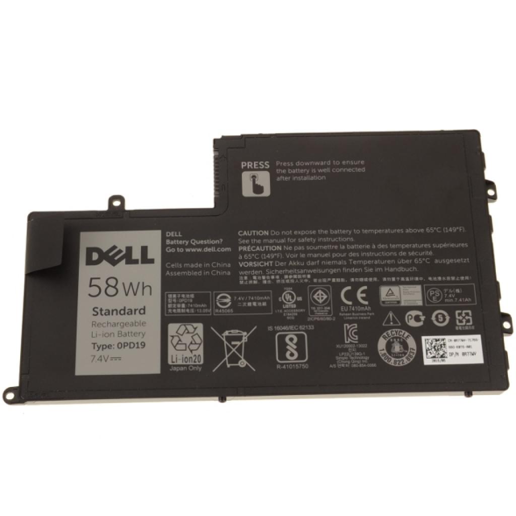 Акумулятор до ноутбука Dell Inspiron 15-5547 0PD19, 58Wh (7600mAh), 4cell, 7.4V, Li-ion (A47306) - зображення 3