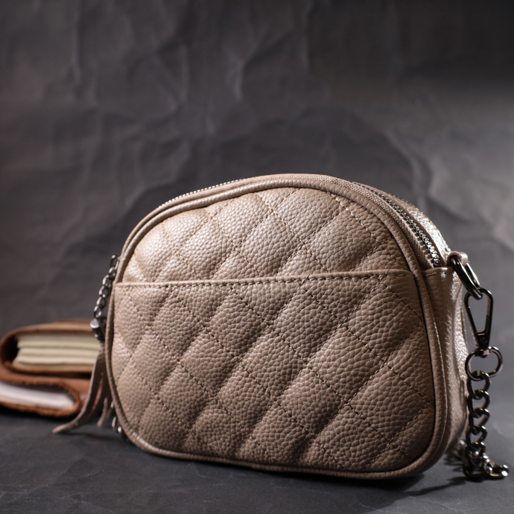 Сумка Vintage З м'якої натуральної шкіри Бежева (22328) - зображення 9