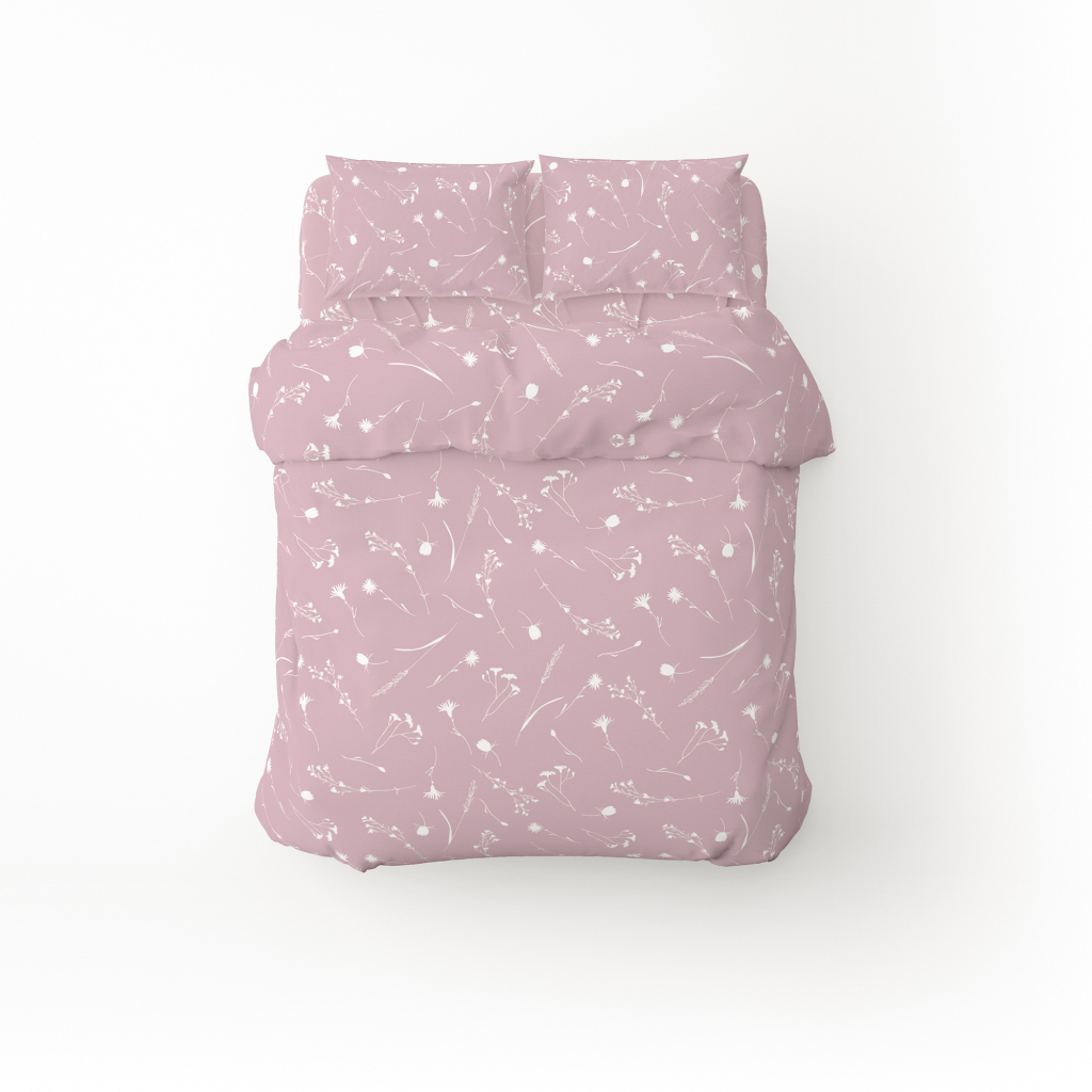 Постільна білизна Home Line Волошки лілово-сірий бязь полуторна (173834) - зображення 1