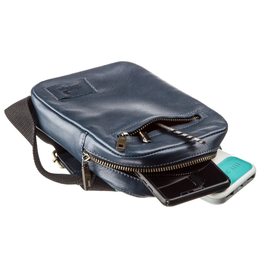 Сумка Shvigel Чоловіча шкіряна Синя (19105) - зображення 3