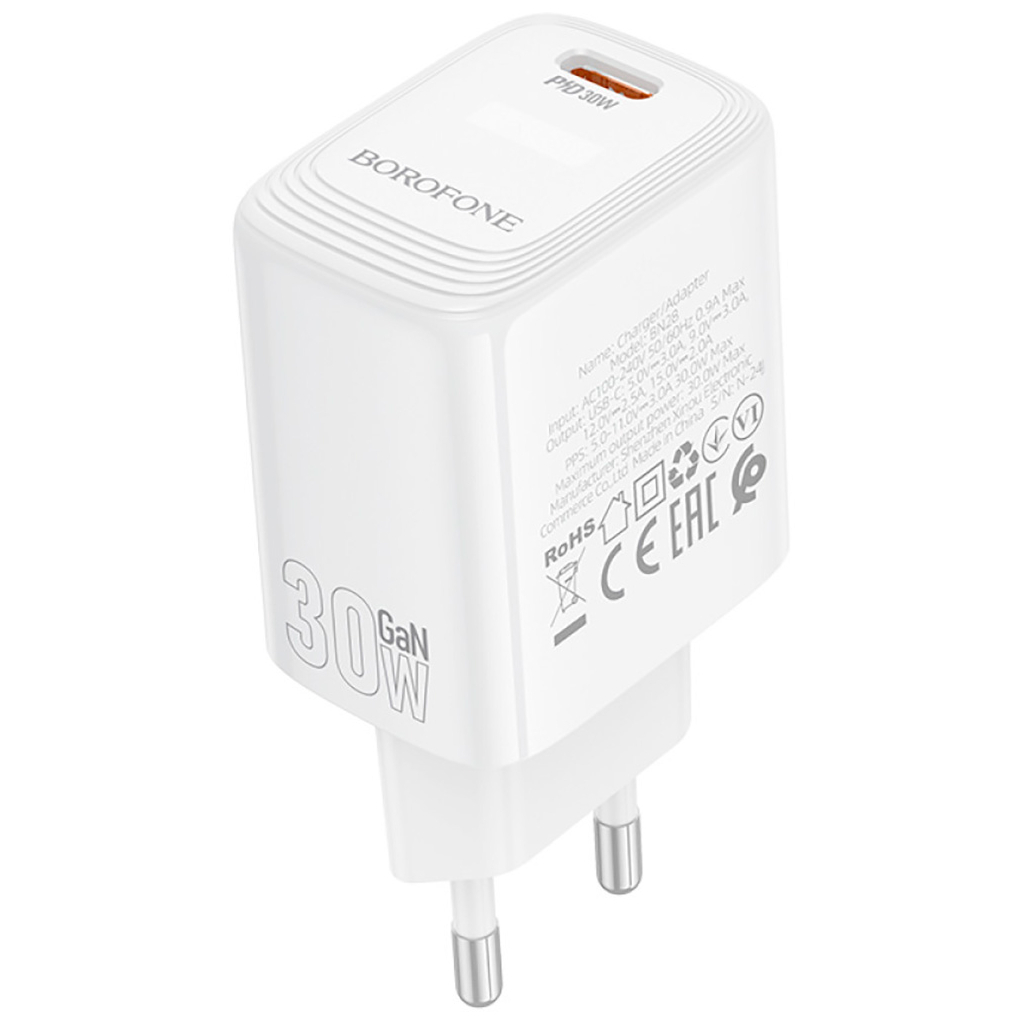 Зарядний пристрій BOROFONE BN28 Fuente USB-C PD30W White (6941991120299) - зображення 5