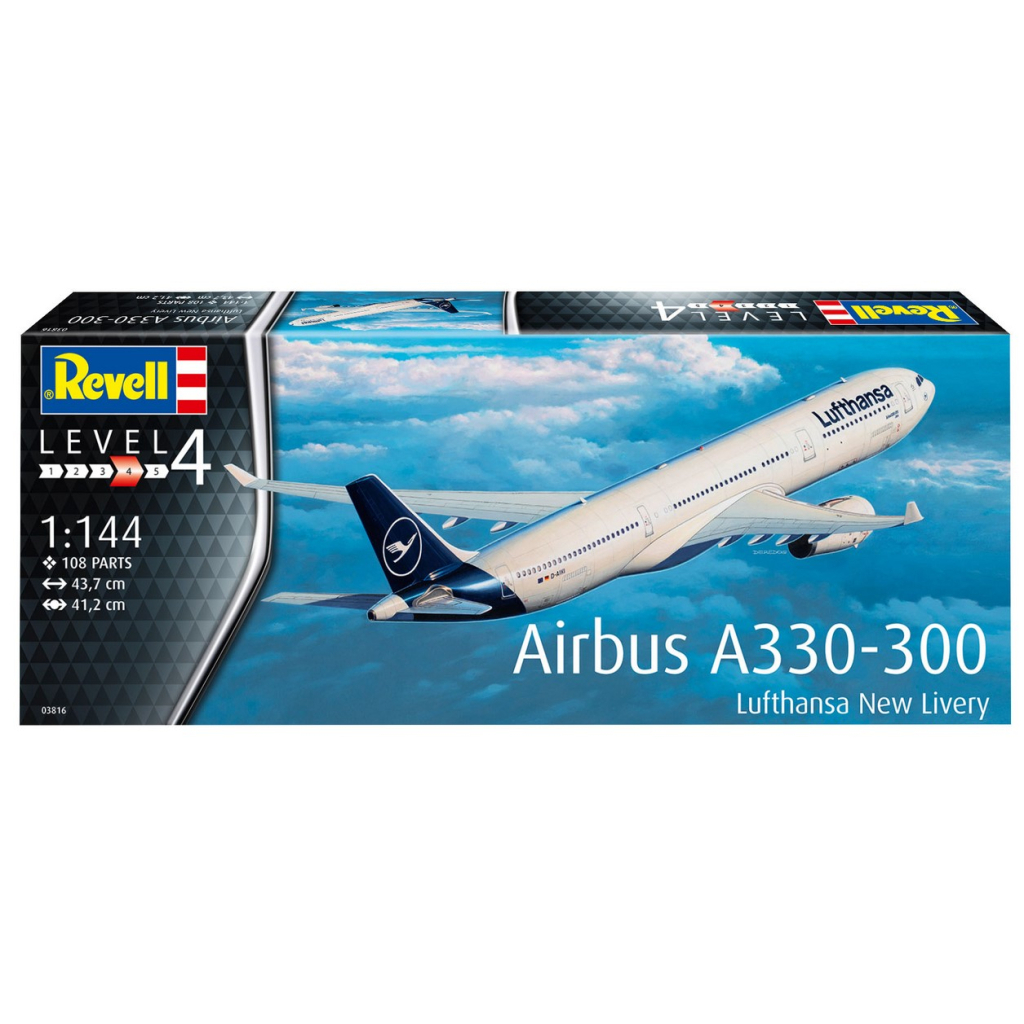 Збірна модель Revell Літак Airbus A330-300 Lufthansa рівень 4 масштаб 1:144 (RVL-03816) - зображення 1