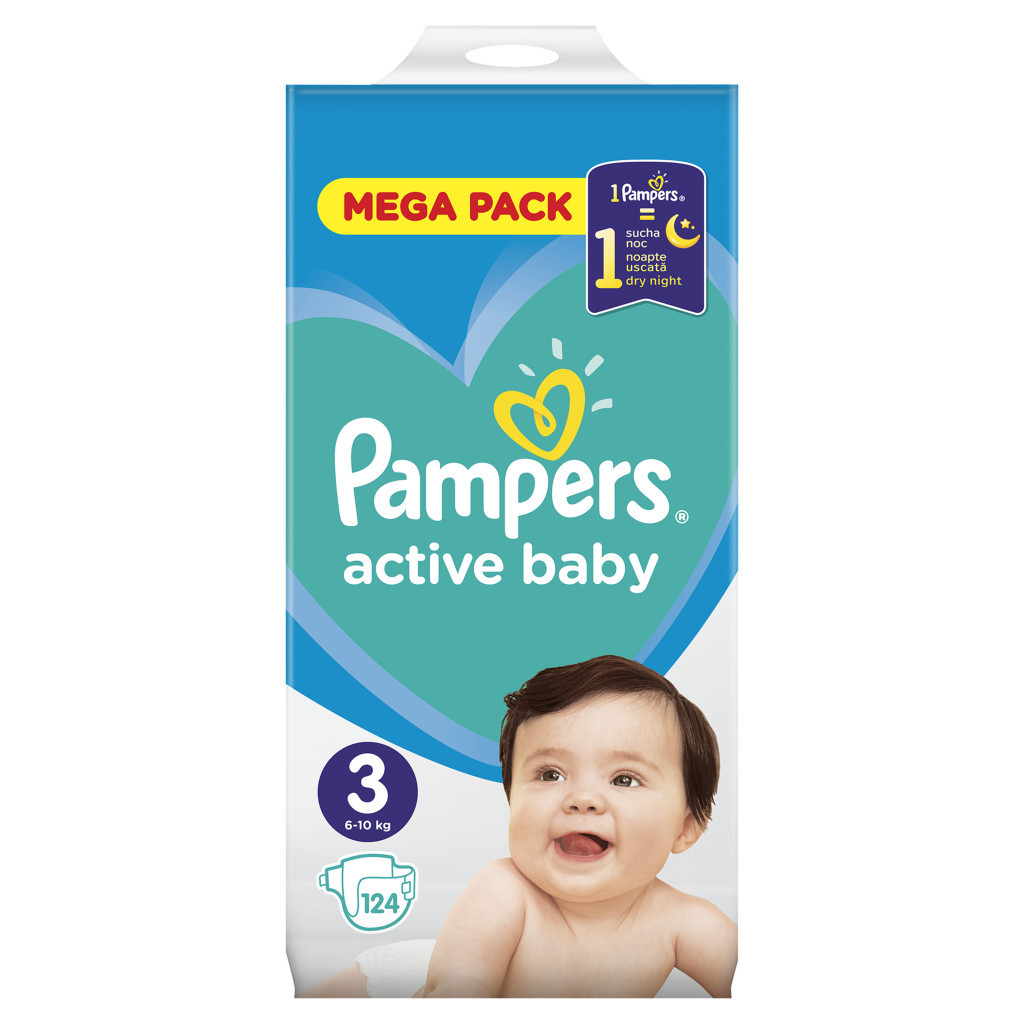 Підгузки Pampers Active Baby Midi Розмір 3 (6-10 кг) 124 шт (8001090950857) - зображення 2