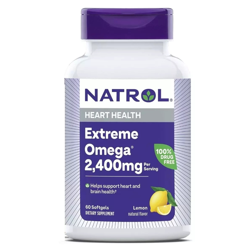 Вітамінно-мінеральний комплекс Natrol Омега-3, 2400 мг, смак лимона, Extreme Omega, 60 капсул (NTL-04510) - изображение 1