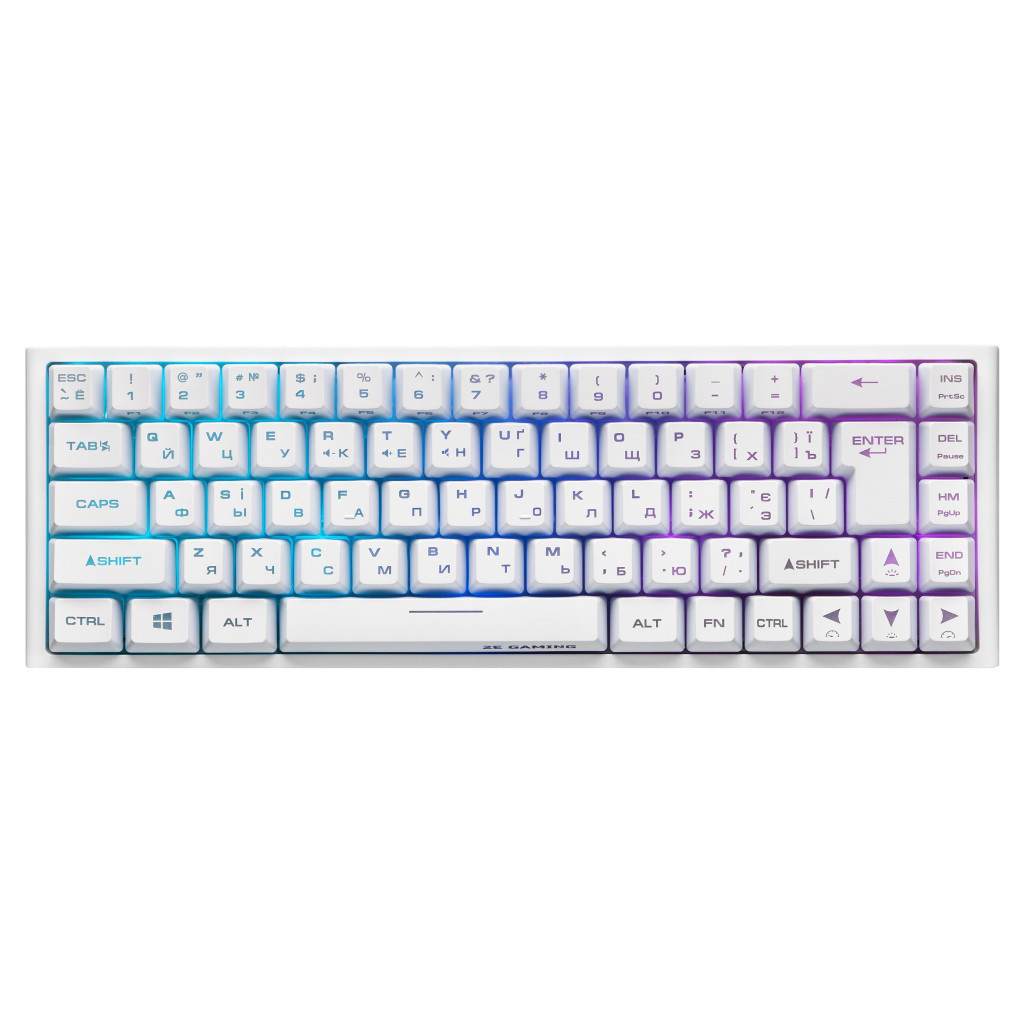 Клавіатура 2E GAMING KG360 RGB 68key Wireless White (2E-KG360UWT) - зображення 1