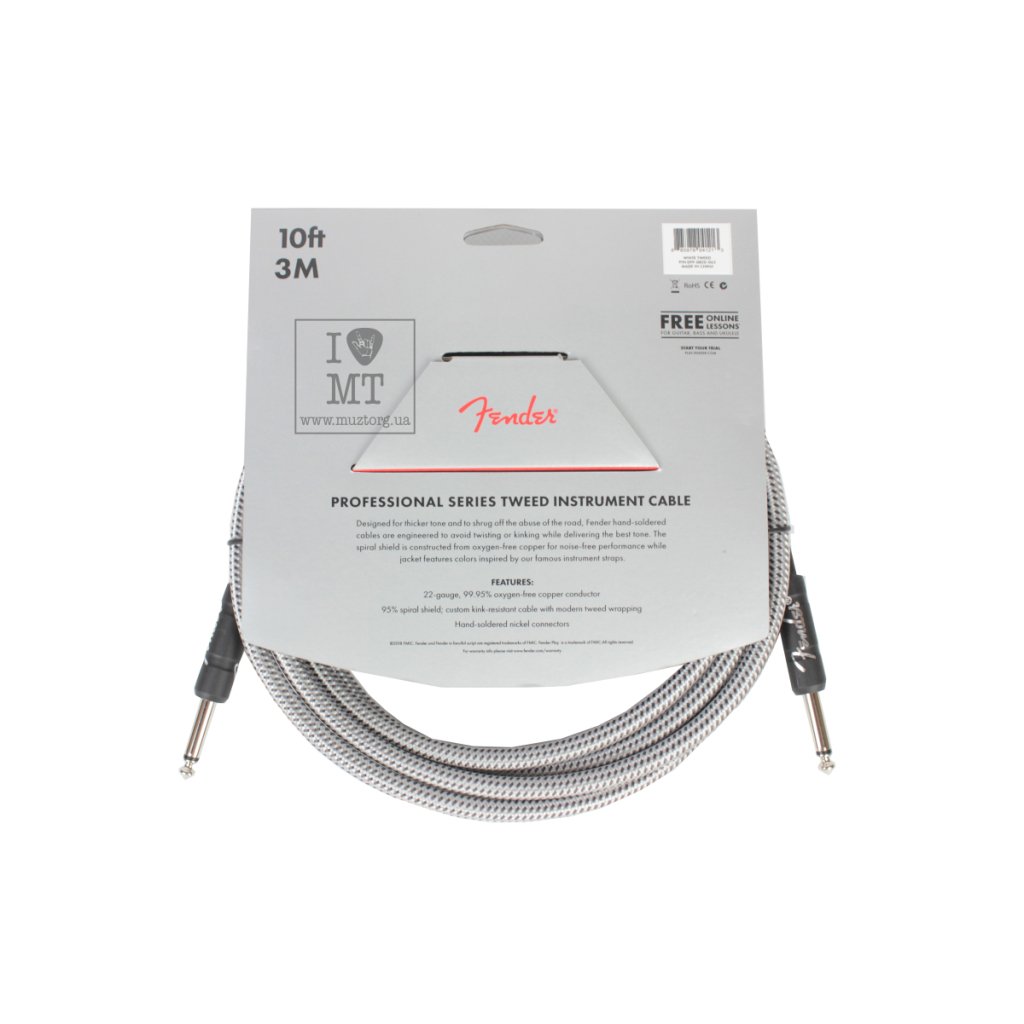 Інструментальний кабель Fender Cable Professional Series 10' White Tweed (228462) - picture 3