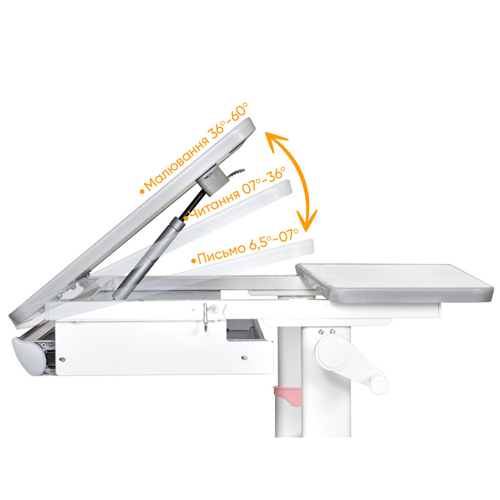 Парта Mealux Edmonton Multicolor Pink Lite (BD-610 W/MC + PN Lite) - зображення 6