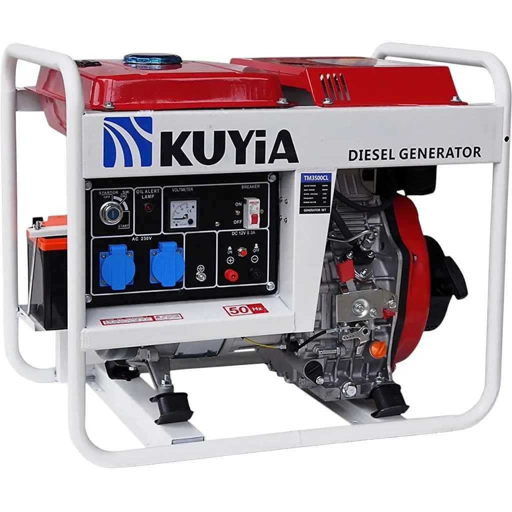 Генератор Kuyia TM3500CL, дизельний, 240V, 50Hz, 2,8-3kW, стартер, 12,5л (KYTM3500CL-1F-220-DA) - зображення 1
