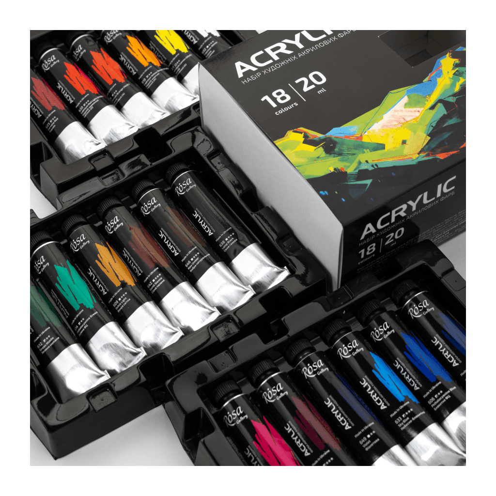 Акрилові фарби Rosa Gallery 18 x 20 мл блістер (4823098538165) - зображення 5