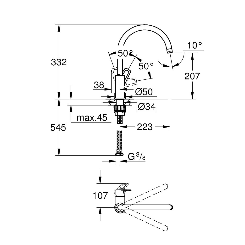 Змішувач Grohe BauLoop (31368001) - зображення 4