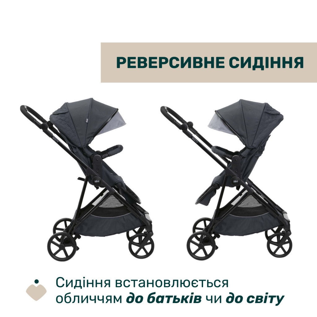 Коляска Chicco 2 в 1 Seety сіра (2900990869008) (87097.53.01) - зображення 8
