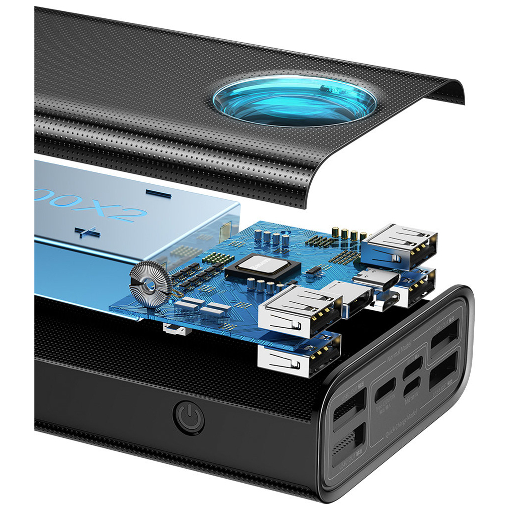 Батарея універсальна Baseus Amblight 30000mAh PD3.0/65W, QC3.0, Type-C, 4*USB (PPLG000101) - зображення 5