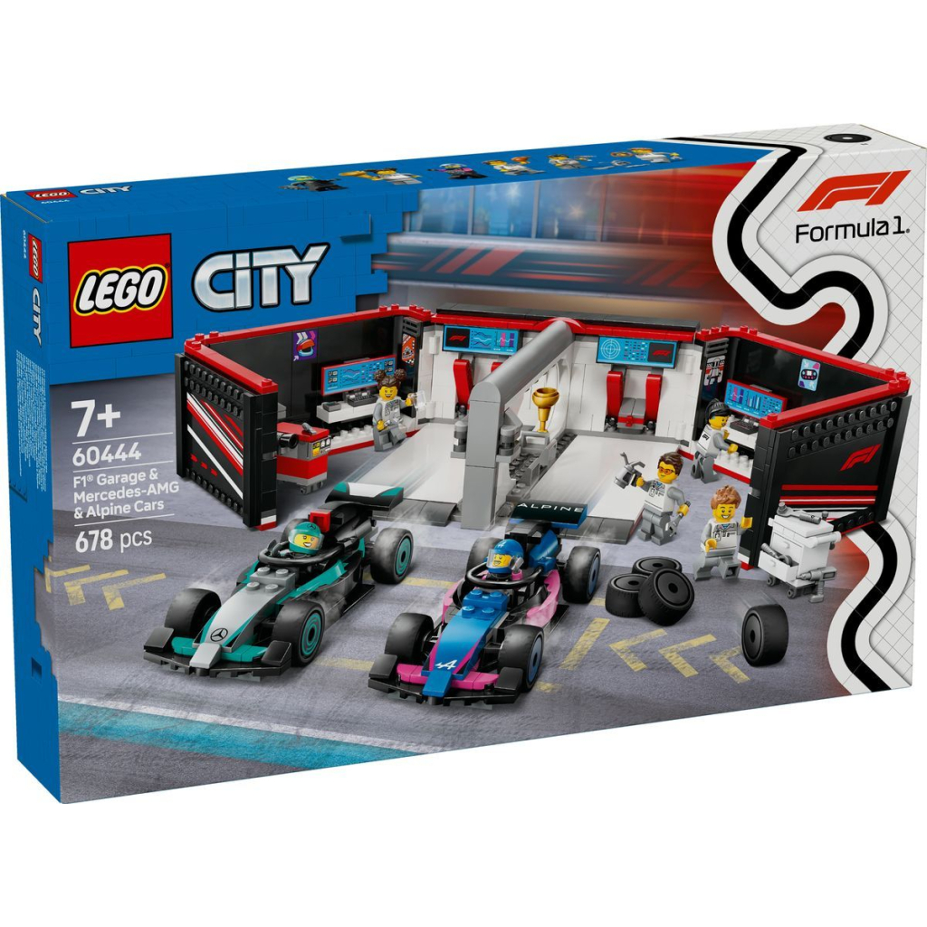 Конструктор LEGO City Гараж F1 та автомобілі Mercedes-AMG і Alpine (60444) - зображення 1