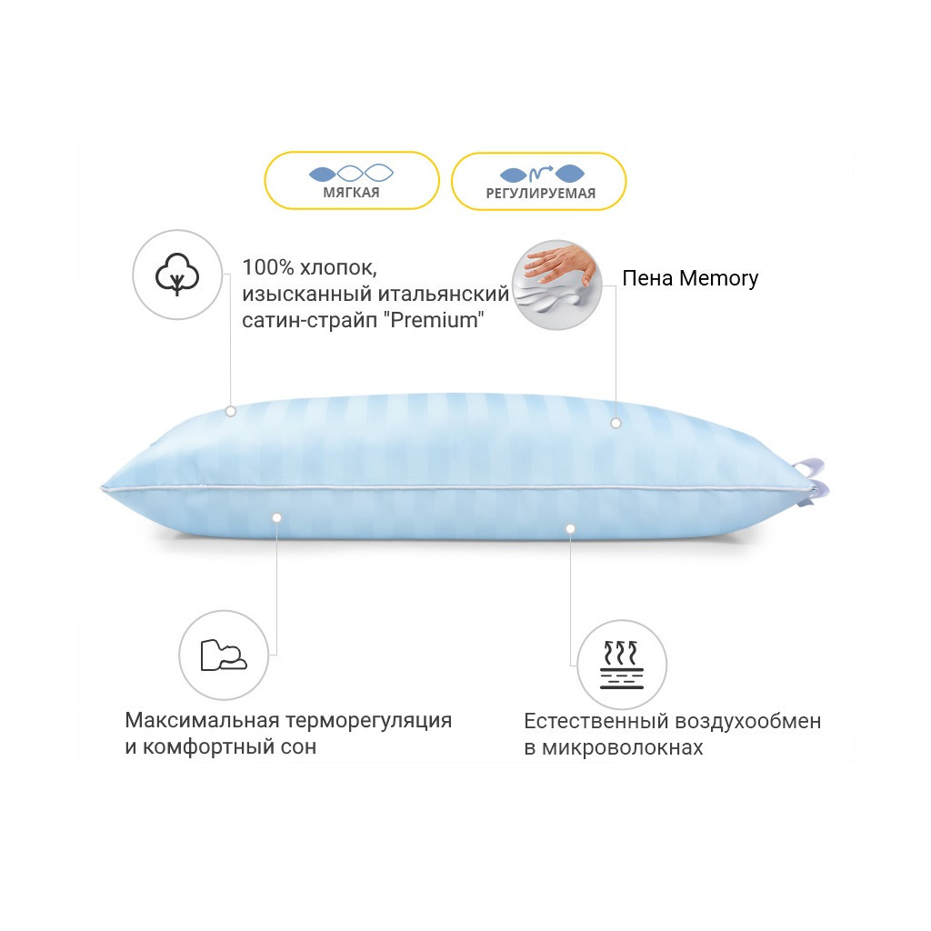 Подушка MirSon 11477 Valentino Hand Made memory effekt М'яка 60х60 см (2200001540064) - зображення 2