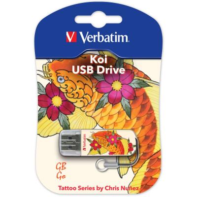 USB флеш накопичувач Verbatim 32GB STORE'N'GO MINI TATTOO KOI USB 2.0 (49897) - зображення 2