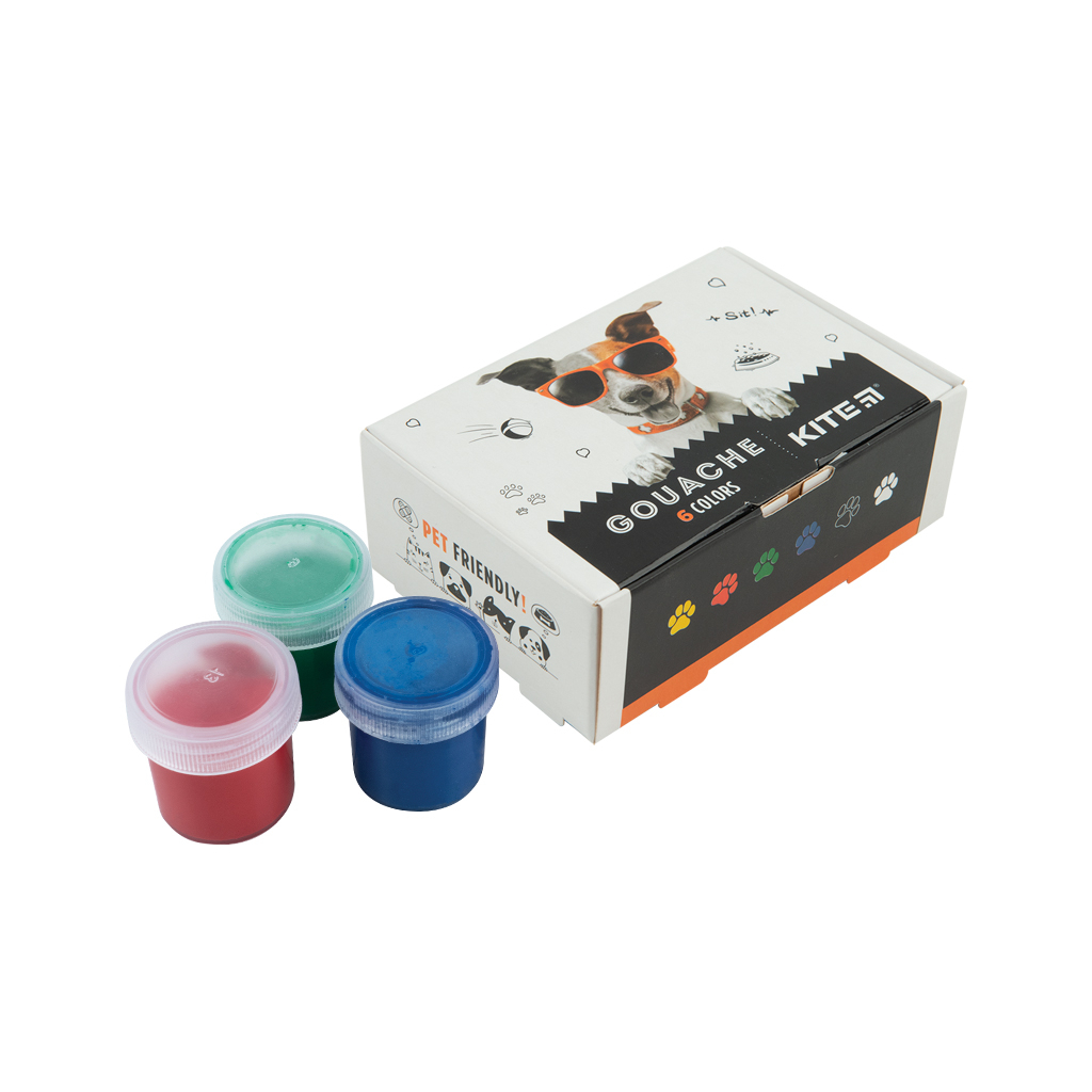 Гуашеві фарби Kite Dogs 6 кол., 20мл (K23-062) - зображення 2