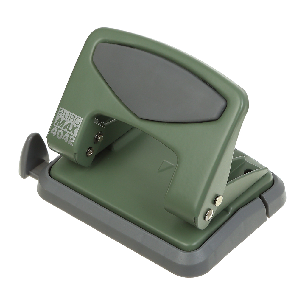 Діркопробивач Buromax металевий MORANDI STYLE, до 25 аркушів, 115 х 96 х 89 мм, зелений (BM.4042-04) - зображення 1