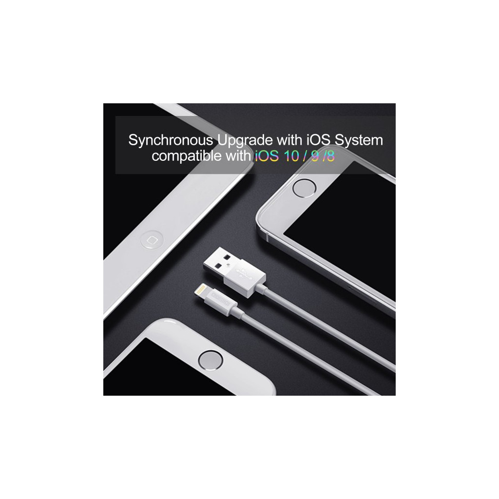Дата кабель USB 2.0 AM to Lightning 1.8m 2.1A MFI White Choetech (IP0027-WH) - picture 8