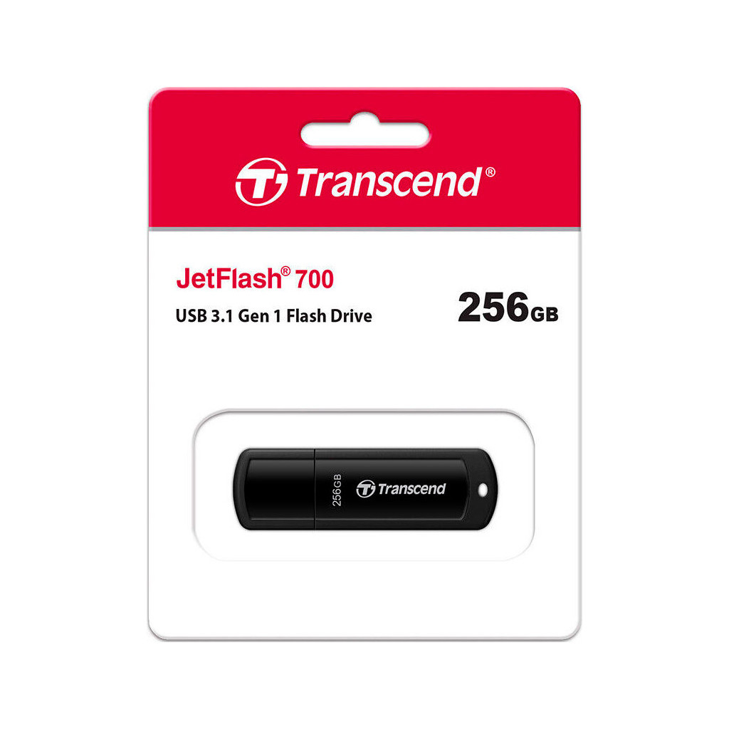 USB флеш накопичувач Transcend 256GB JetFlash 700 Black USB 3.1 (TS256GJF700) - зображення 4