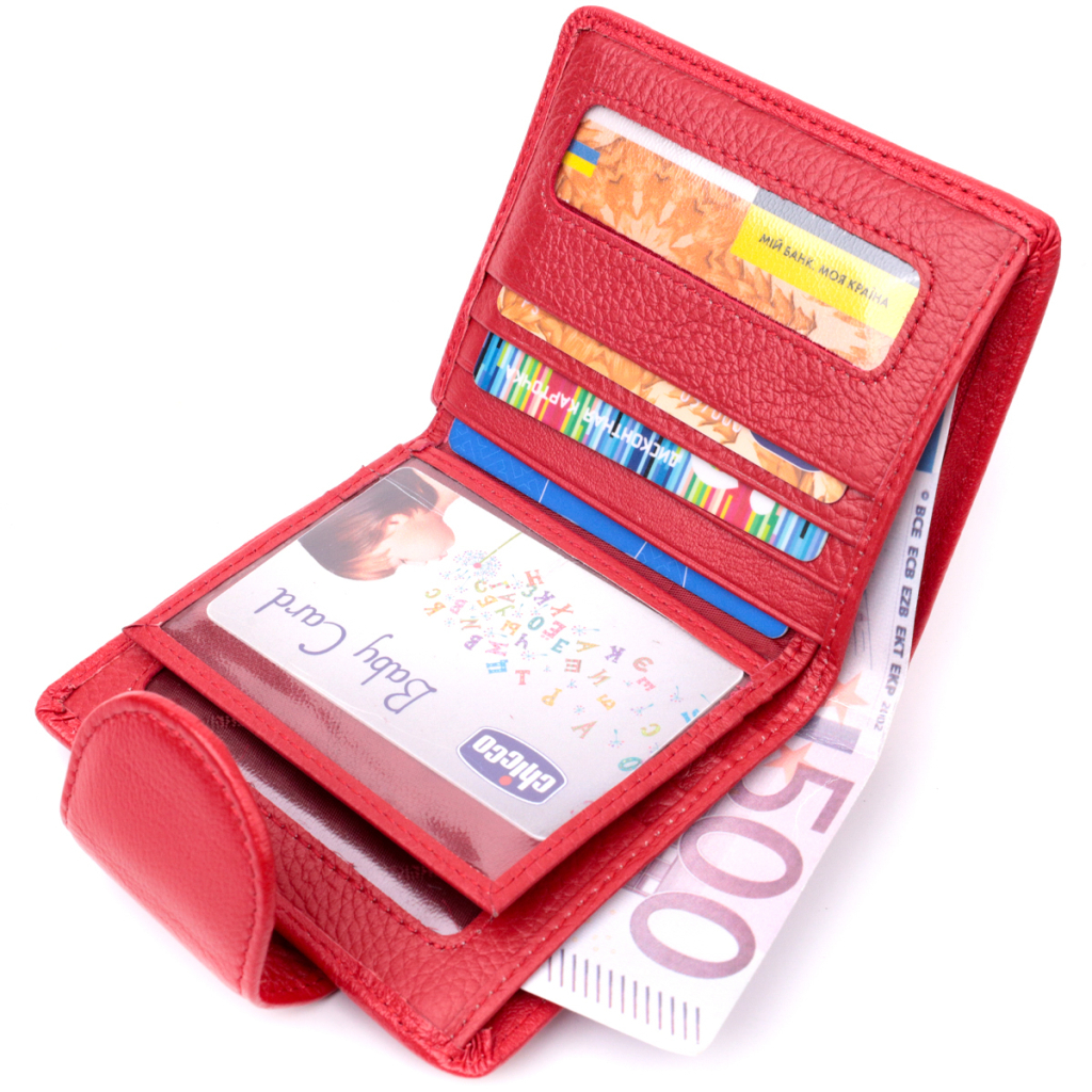 Гаманець ST Leather З натуральної шкіри Червоний (22453) - зображення 6