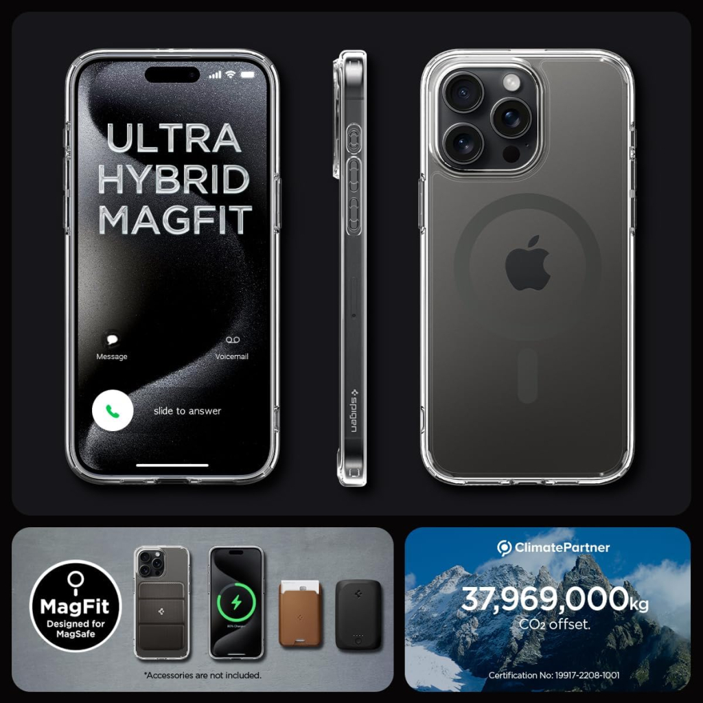 Чохол до мобільного телефона Spigen Apple iPhone 15 Pro Max Ultra Hybrid MagFit Graphite (ACS06577) - зображення 10
