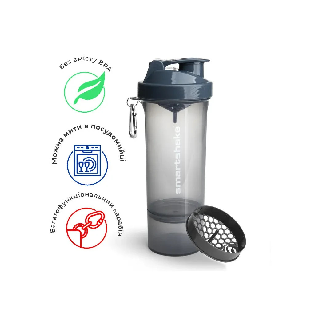 Шейкер спортивний SmartShake Slim 500ml Gray (10252901) - зображення 11