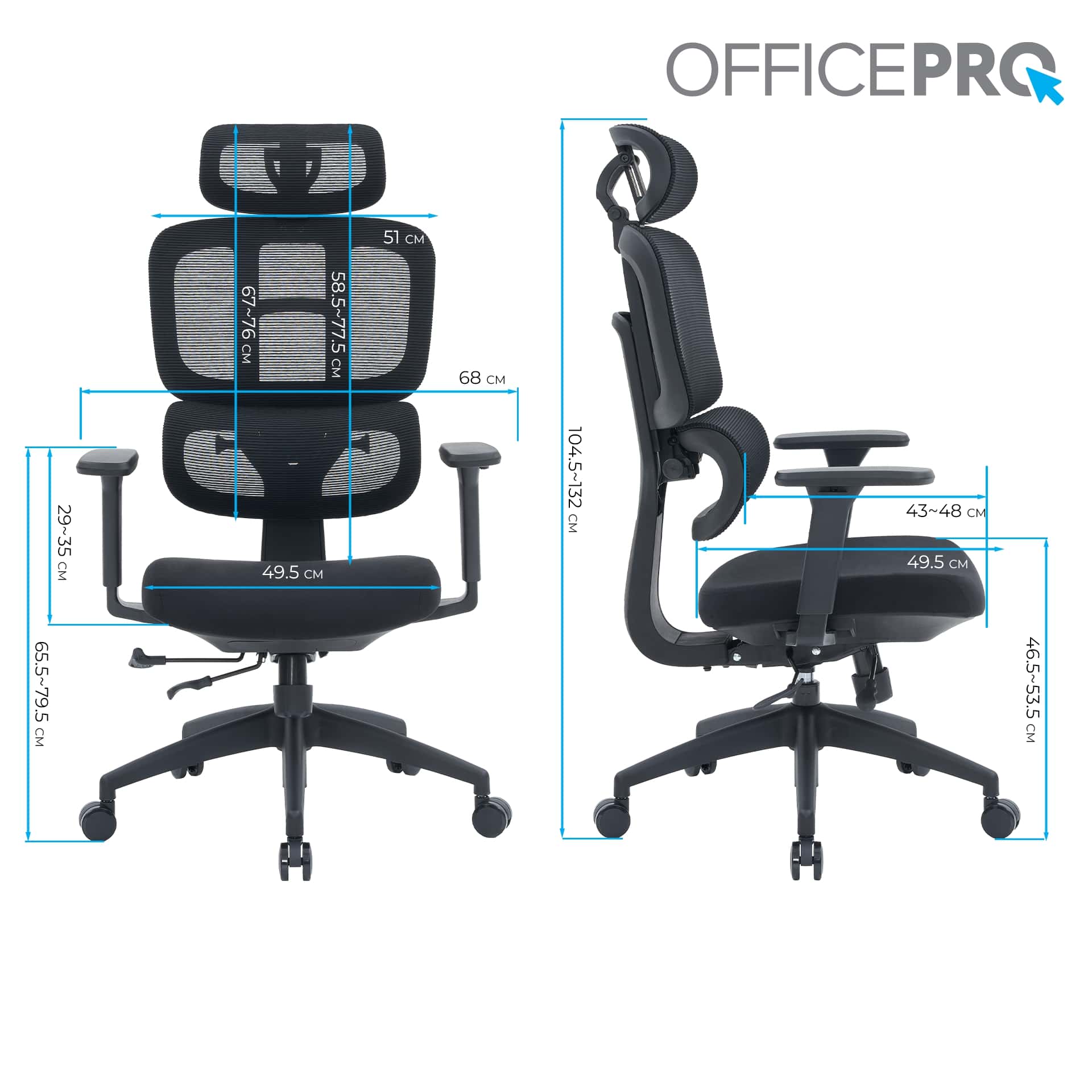 Крісло офісне OfficePro Skyline OC580-B-B-B Black - зображення 16