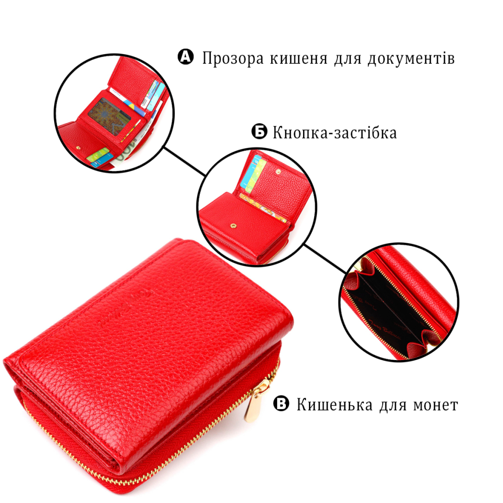 Портмоне Tony Bellucci З натуральної шкіри Червоне (22023) - зображення 4