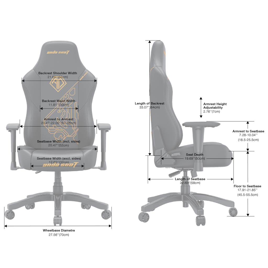 Крісло ігрове Anda Seat Phantom 3 Fabric Size L Dark Grey (AD18Y-06-GB-F) - зображення 10