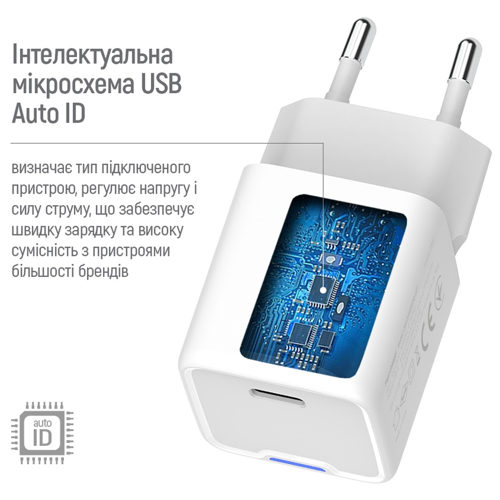 Зарядний пристрій ColorWay C101C GaN Mini 20W PD PPS USB-C white (CW-CHS059PD-WT) - изображение 10